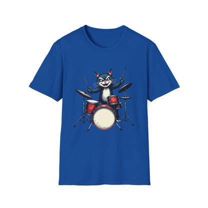 Rock ‘n’ Roll Kitty Drummer T-Shirt
