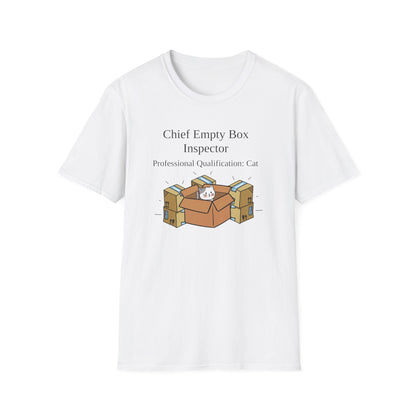 Chief Empty Box Inspector Cat T-Shirt