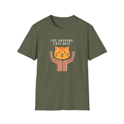 Life Happens. Cats Help T-Shirt
