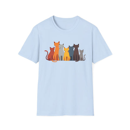Cat Crowd Color Block T-Shirt