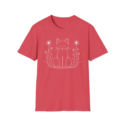 Peaceful Kitty in Wildflowers T-Shirt