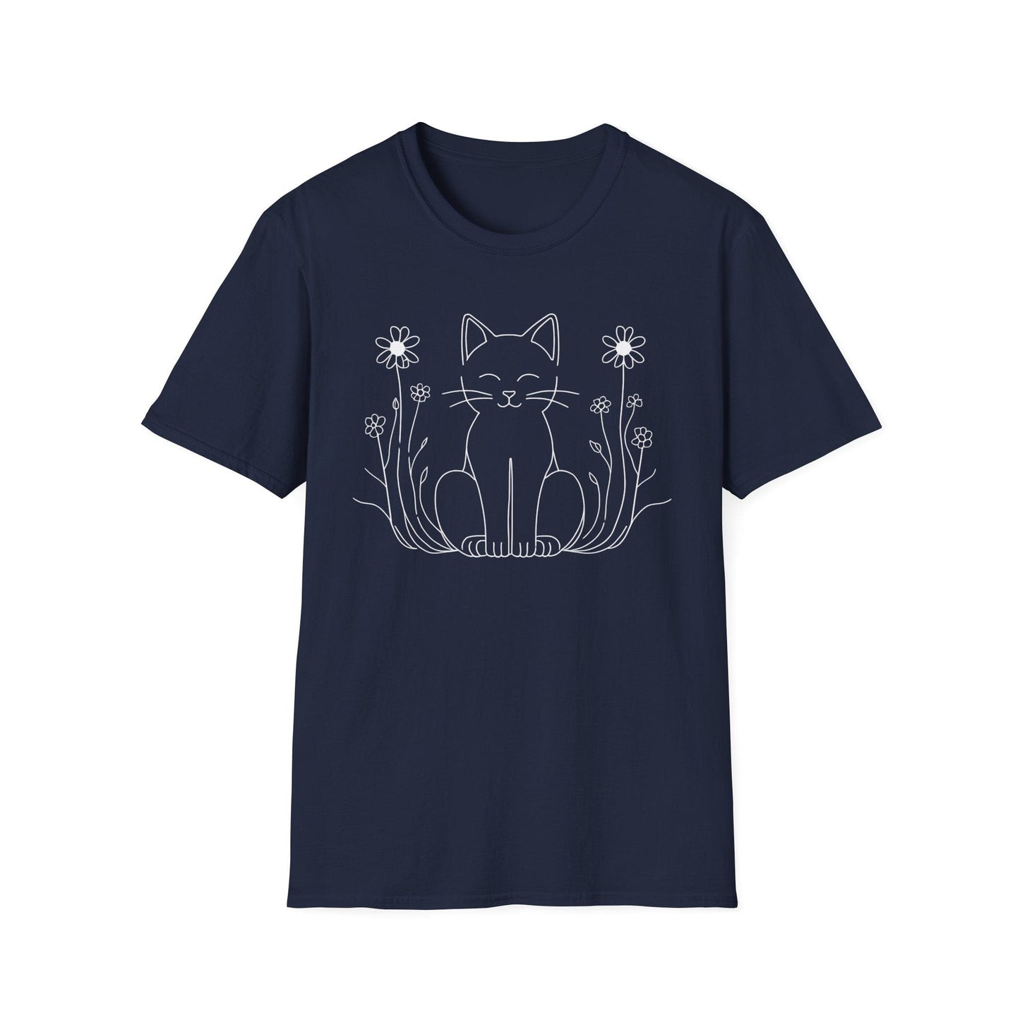 Peaceful Kitty in Wildflowers T-Shirt