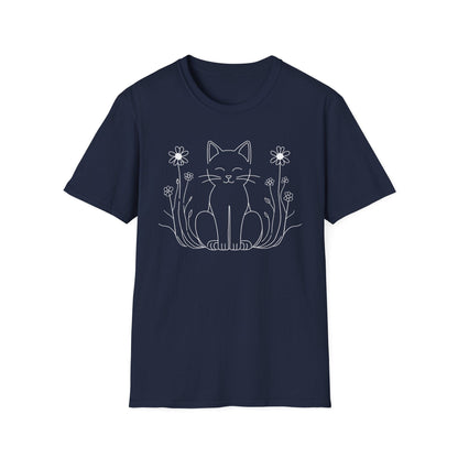 Peaceful Kitty in Wildflowers T-Shirt