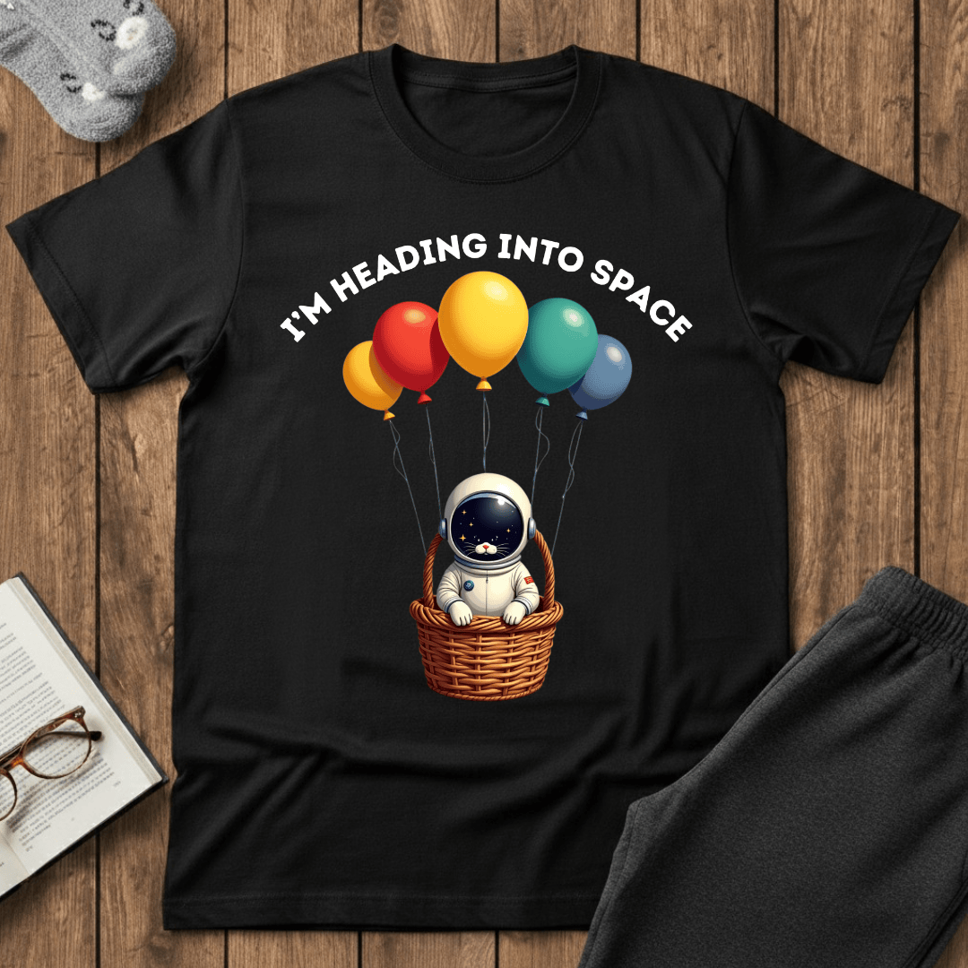Space Kitty Balloon Ride T-Shirt