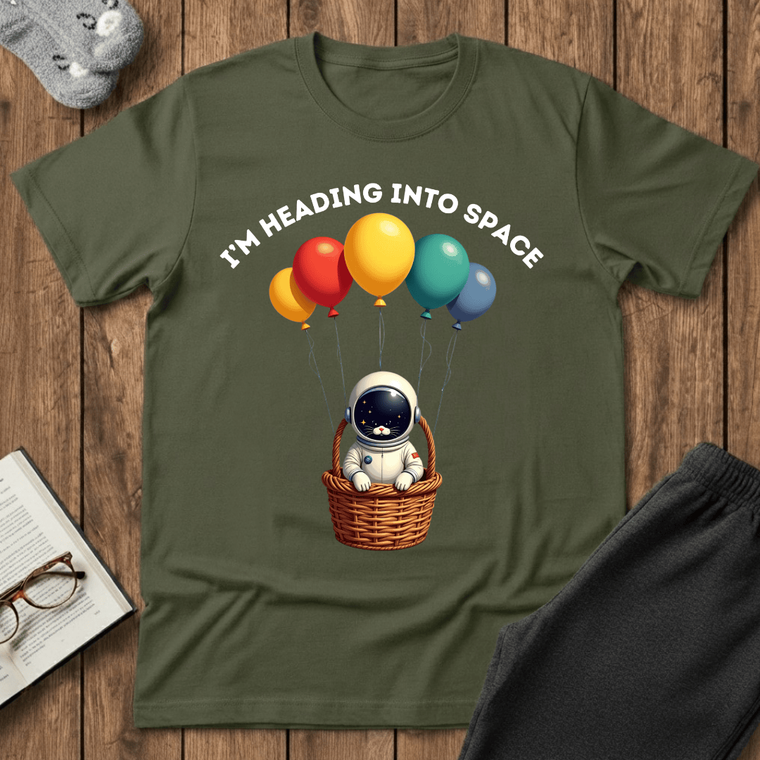 Space Kitty Balloon Ride T-Shirt
