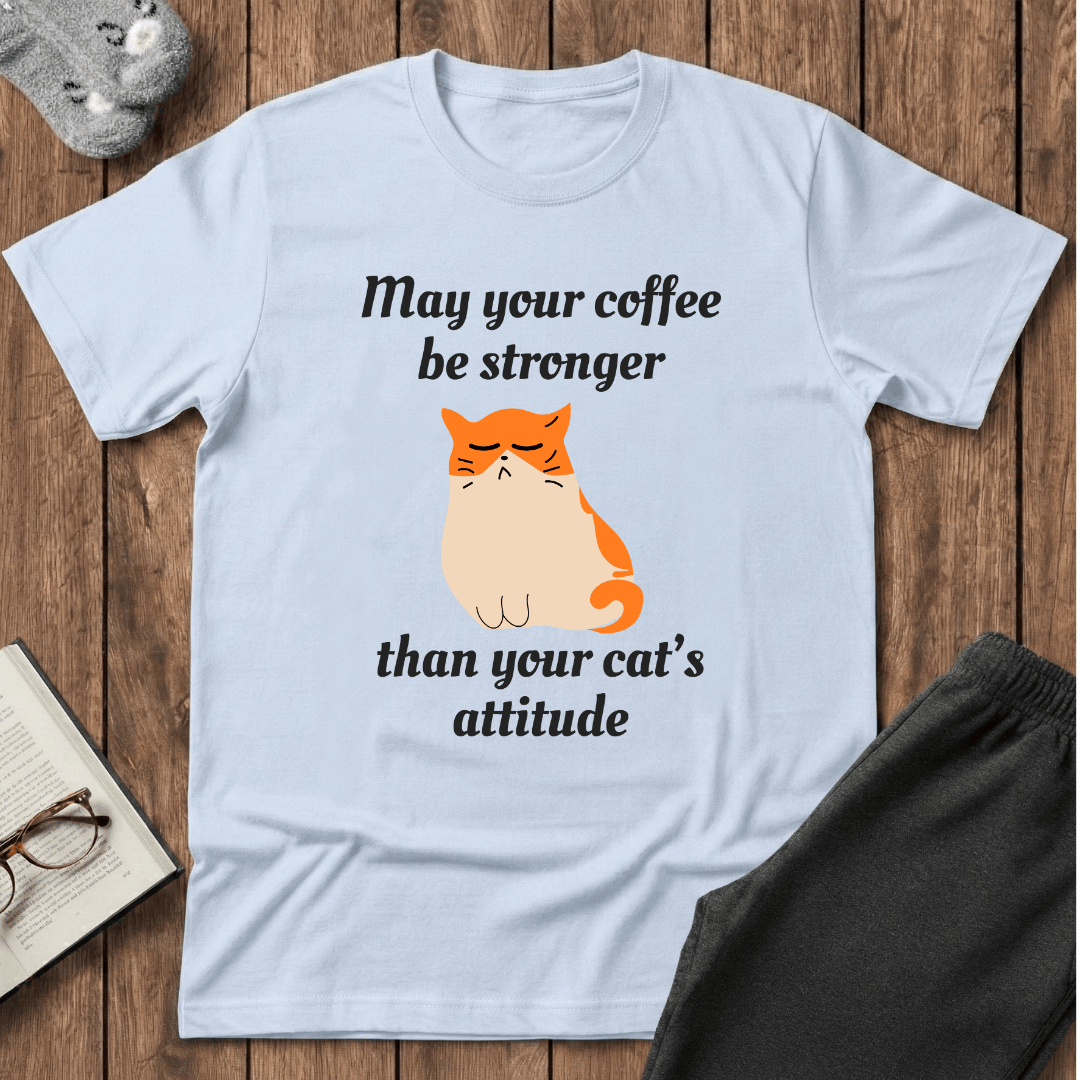 Strong Coffee, Sassy Cat T-Shirt