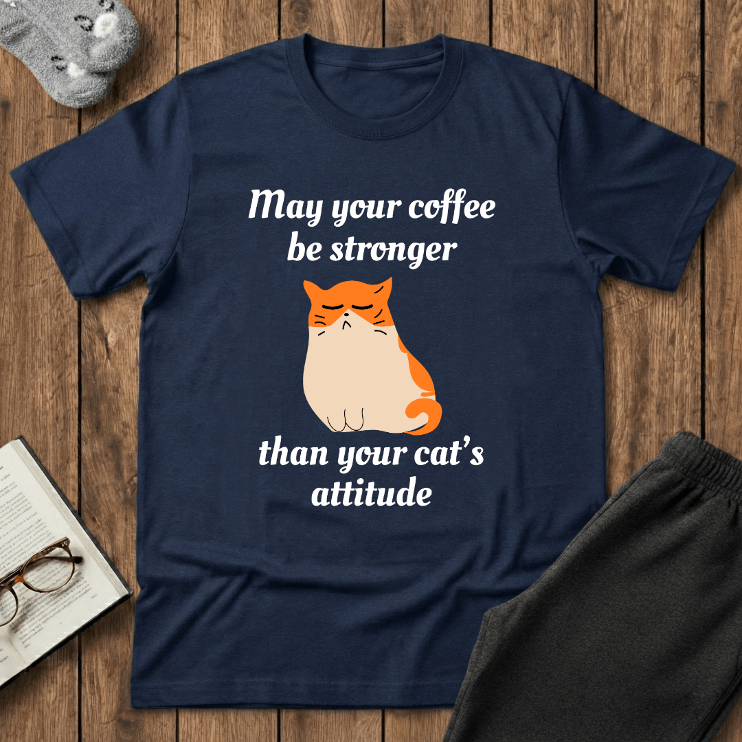 Strong Coffee, Sassy Cat T-Shirt