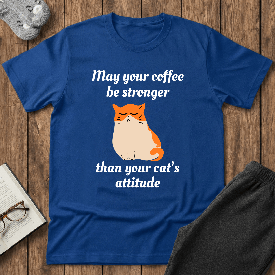 Strong Coffee, Sassy Cat T-Shirt