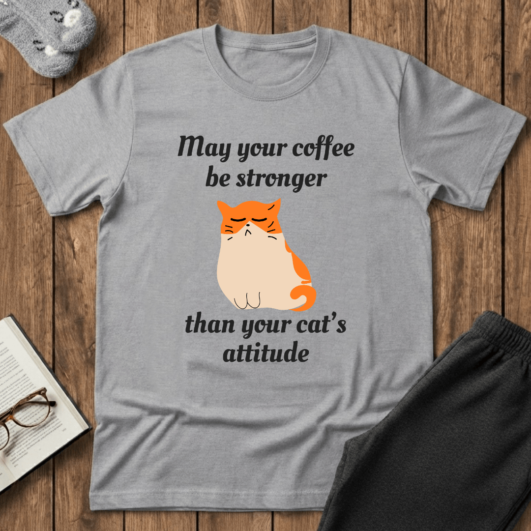 Strong Coffee, Sassy Cat T-Shirt