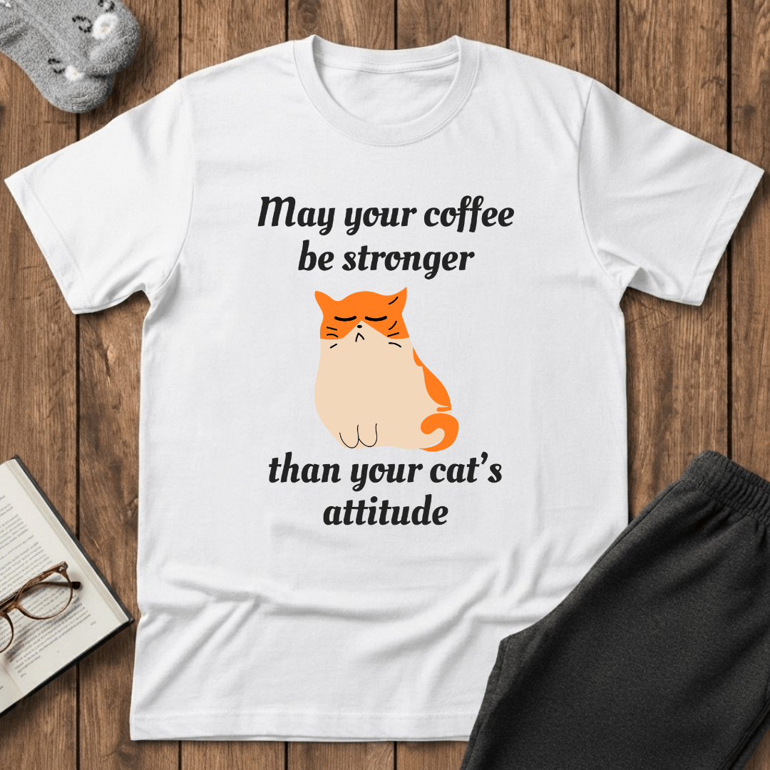Strong Coffee, Sassy Cat T-Shirt