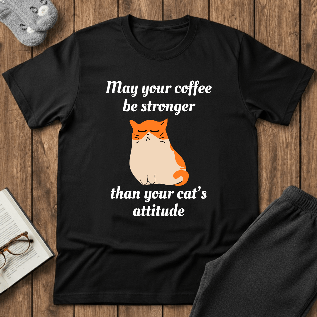 Strong Coffee, Sassy Cat T-Shirt