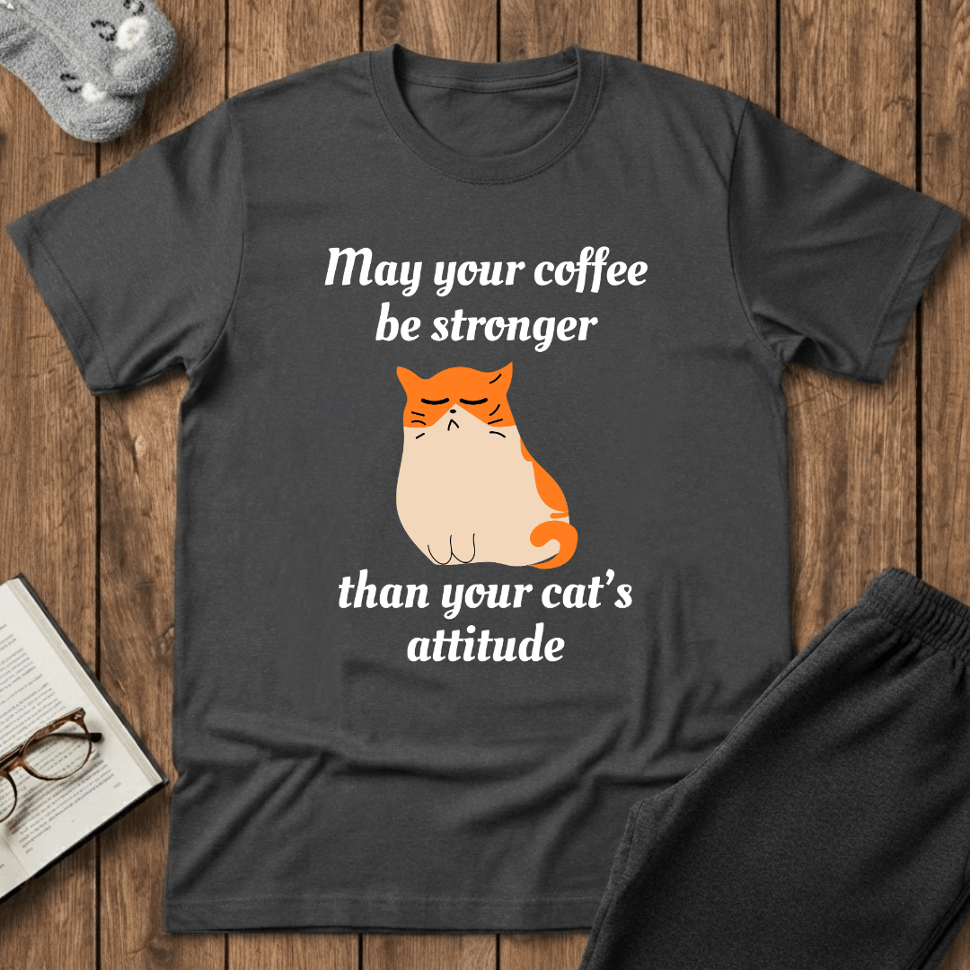 Strong Coffee, Sassy Cat T-Shirt