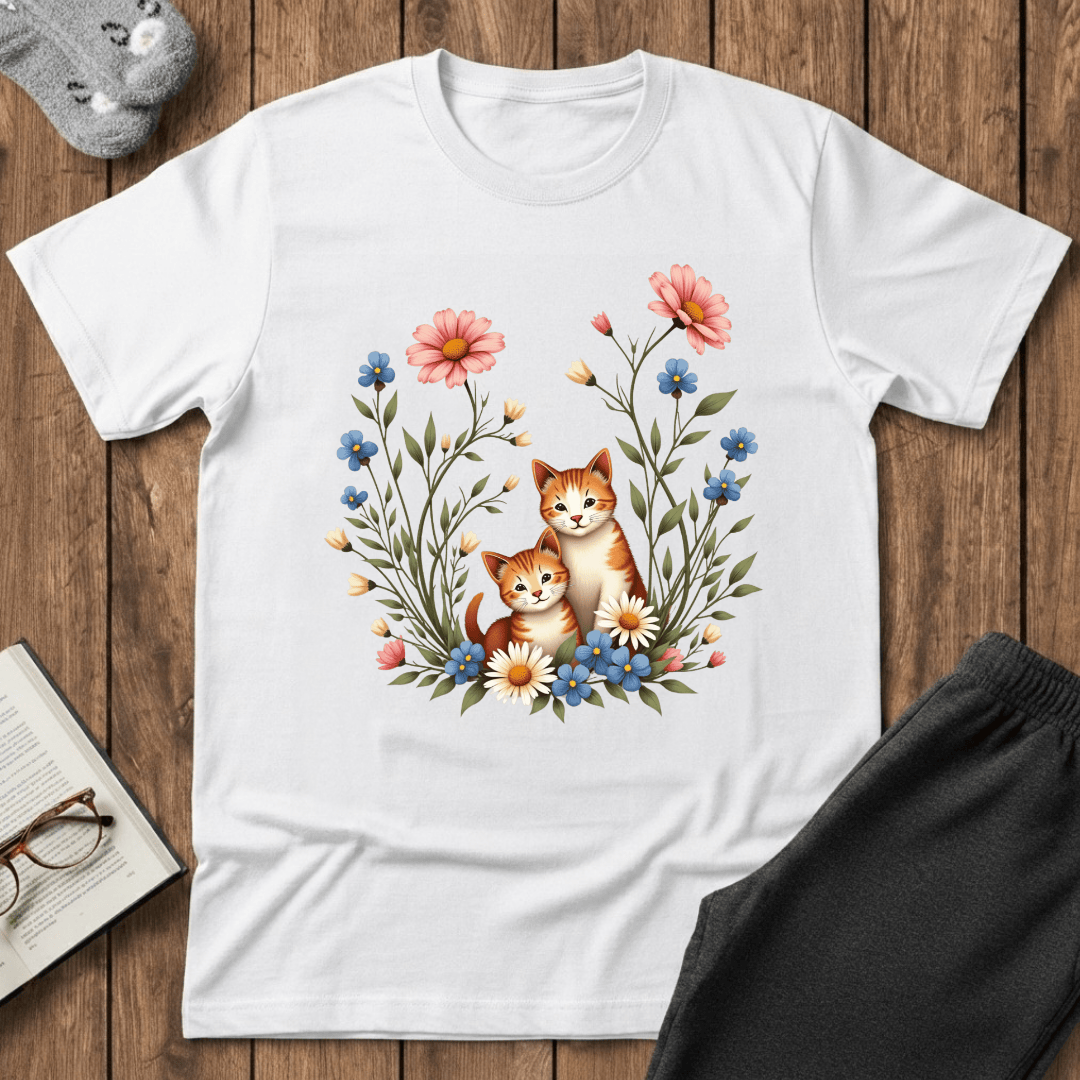 Two Cute Kitties in Bloom T-Shirt