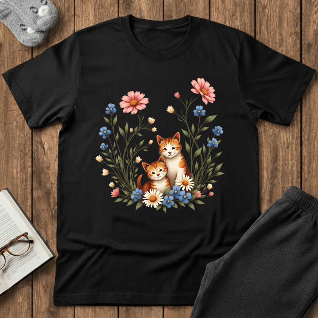 Two Cute Kitties in Bloom T-Shirt