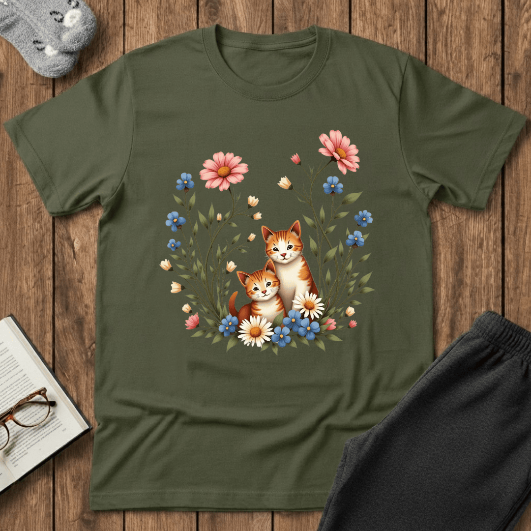 Two Cute Kitties in Bloom T-Shirt