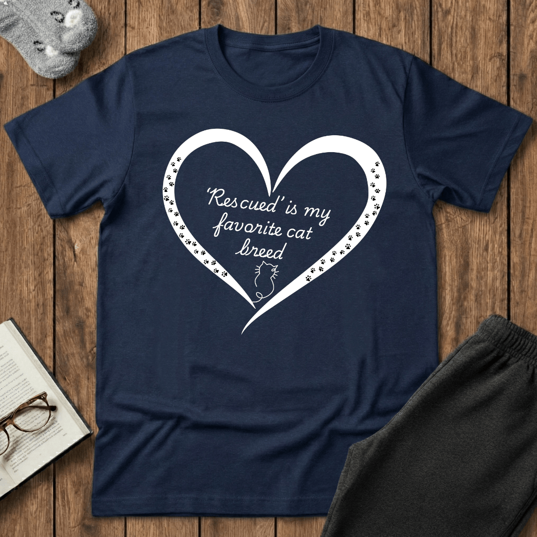 ‘Rescued’ Is My Favorite Cat Breed T-Shirt