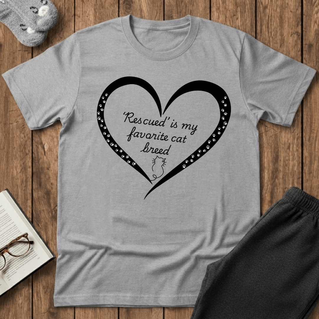‘Rescued’ Is My Favorite Cat Breed T-Shirt