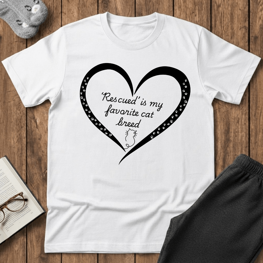 ‘Rescued’ Is My Favorite Cat Breed T-Shirt