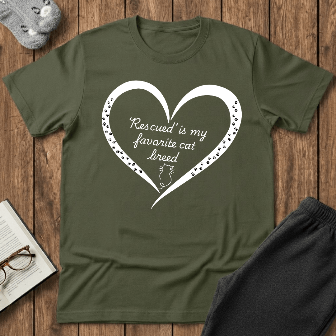 ‘Rescued’ Is My Favorite Cat Breed T-Shirt