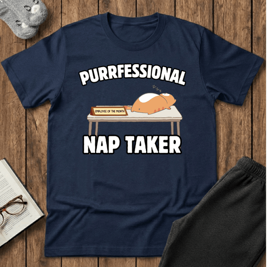 Purrfessional Nap Taker Cat T-Shirt