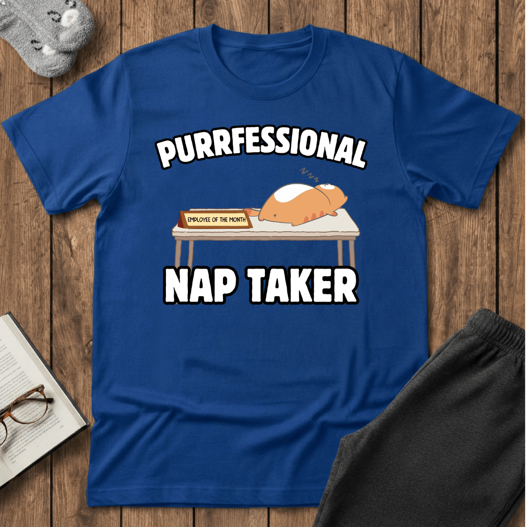 Purrfessional Nap Taker Cat T-Shirt