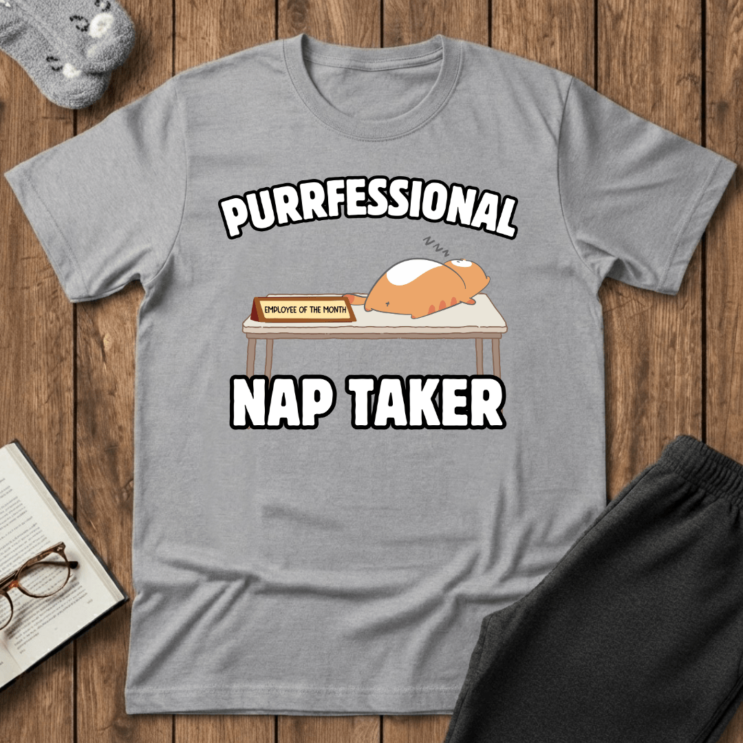 Purrfessional Nap Taker Cat T-Shirt