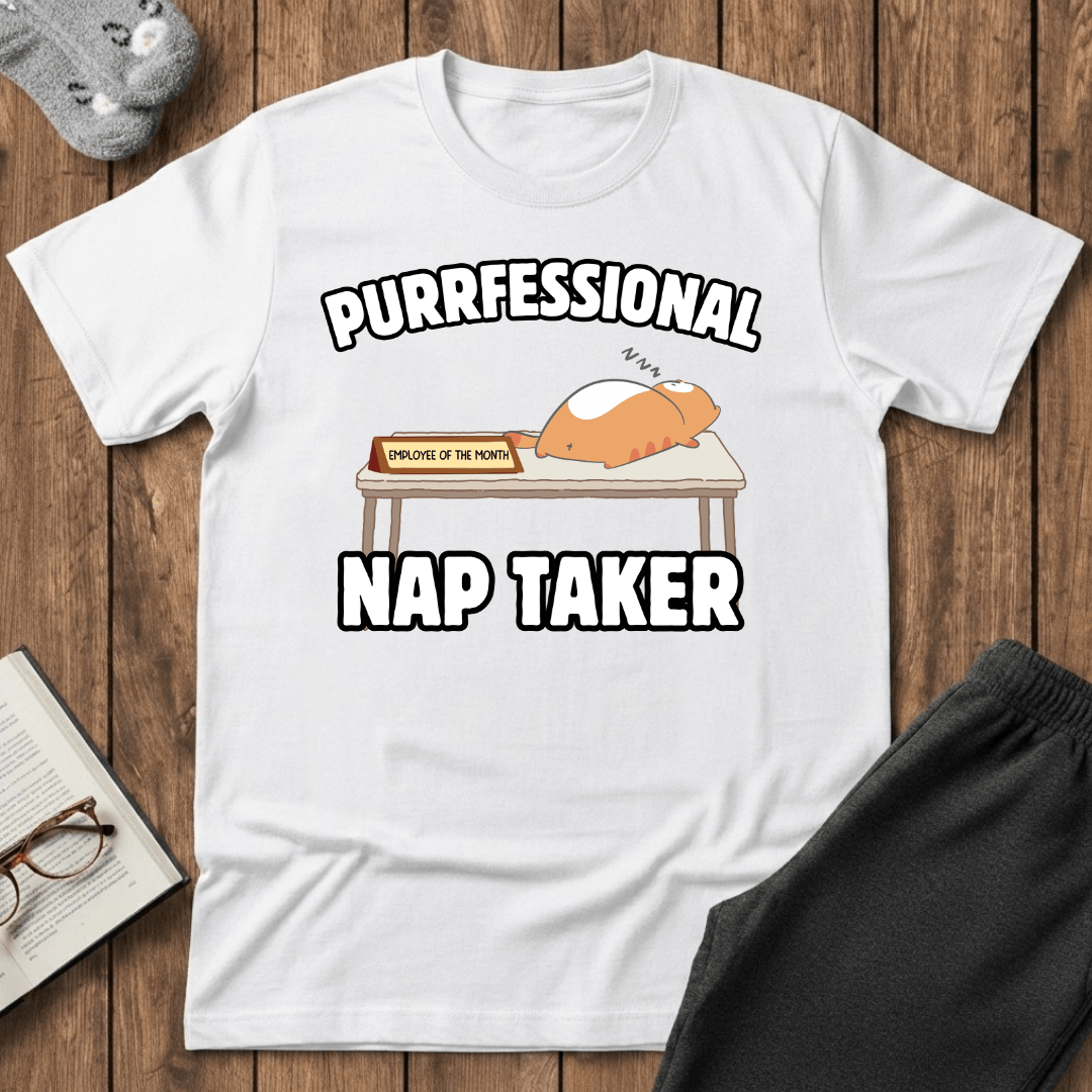 Purrfessional Nap Taker Cat T-Shirt