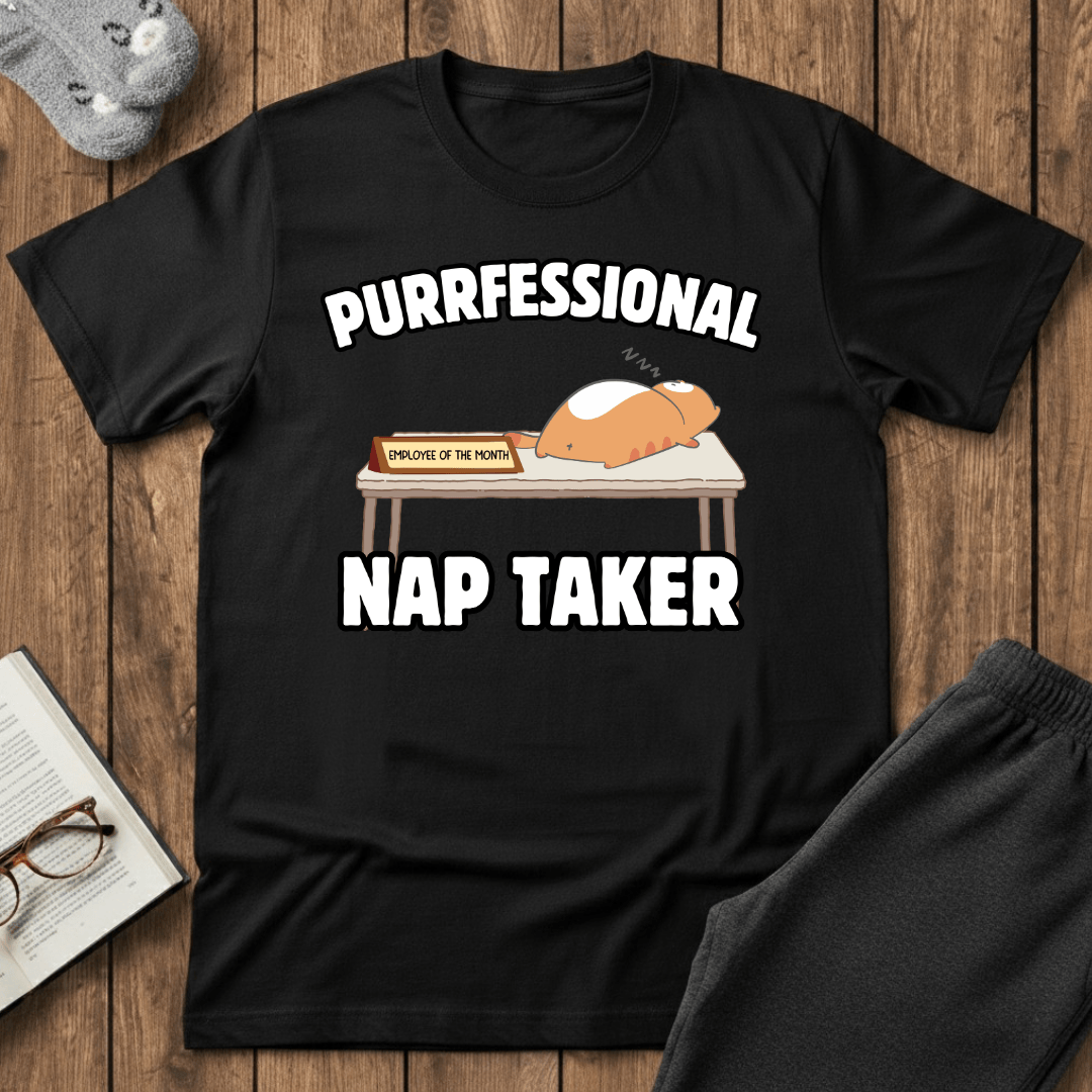 Purrfessional Nap Taker Cat T-Shirt