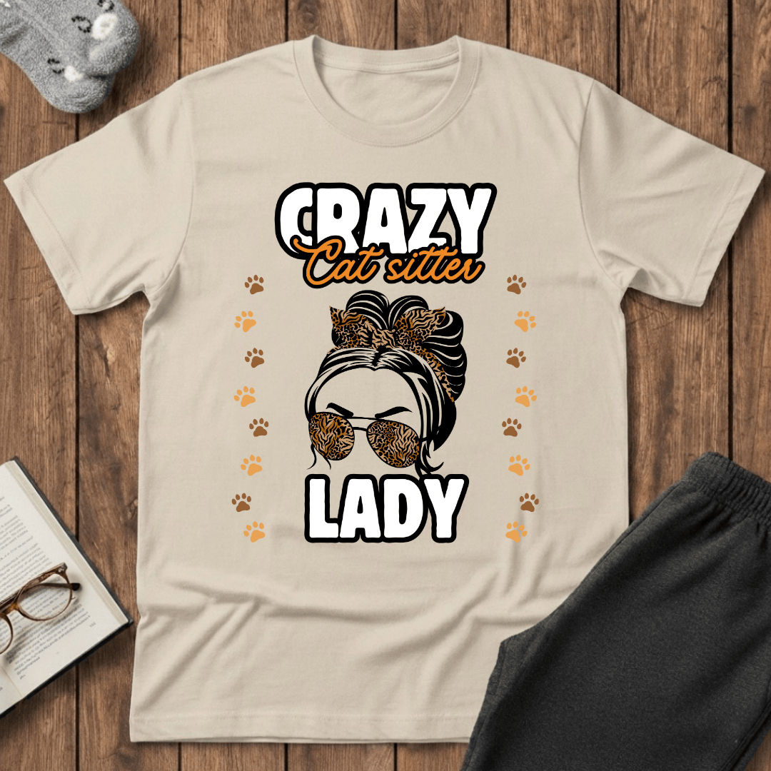 Crazy Cat Sitter Lady T-Shirt