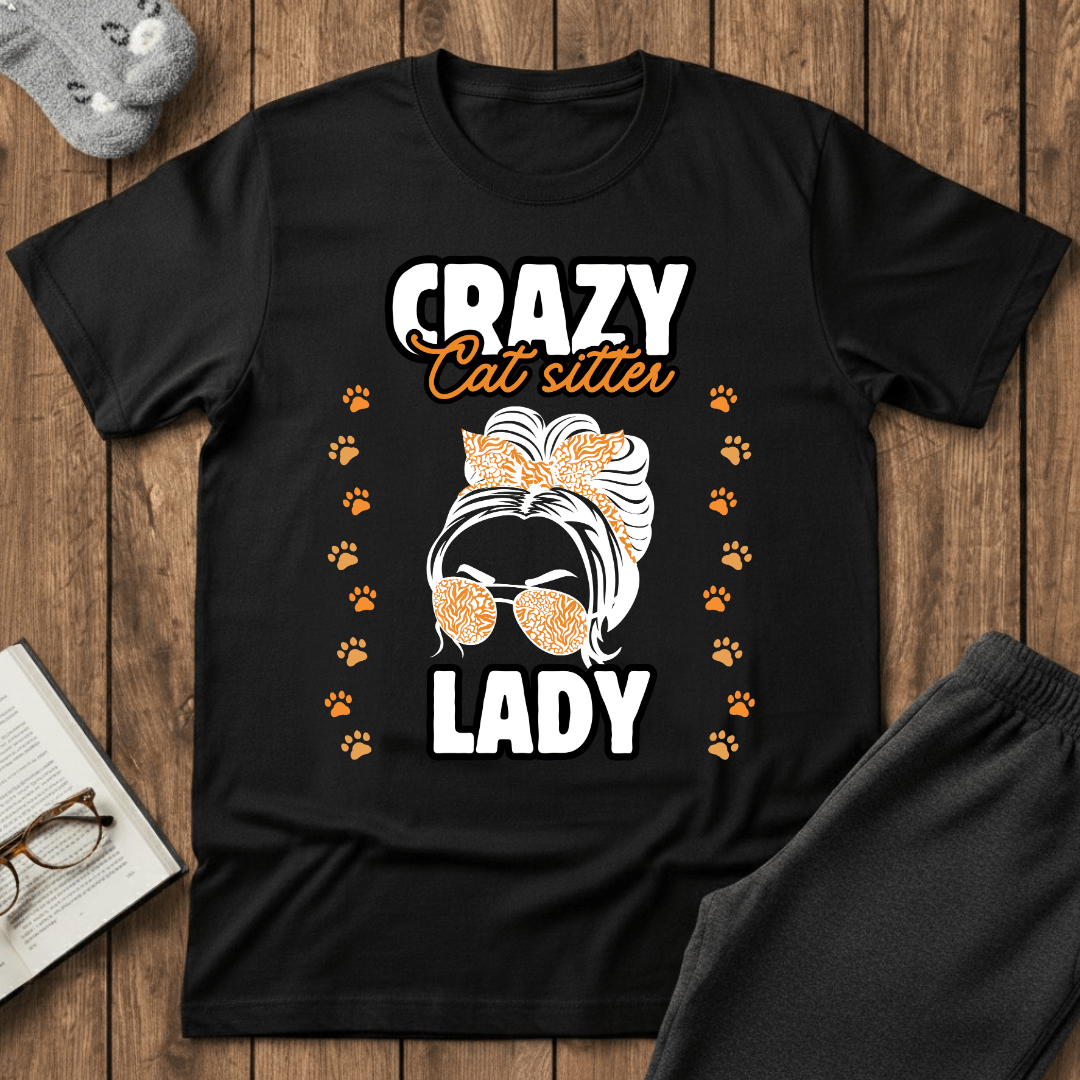 Crazy Cat Sitter Lady T-Shirt
