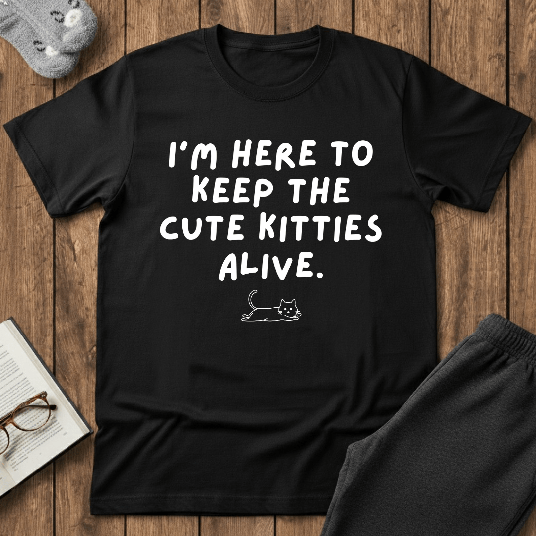 Here to Keep The Cute Kitties Alive T-Shirt