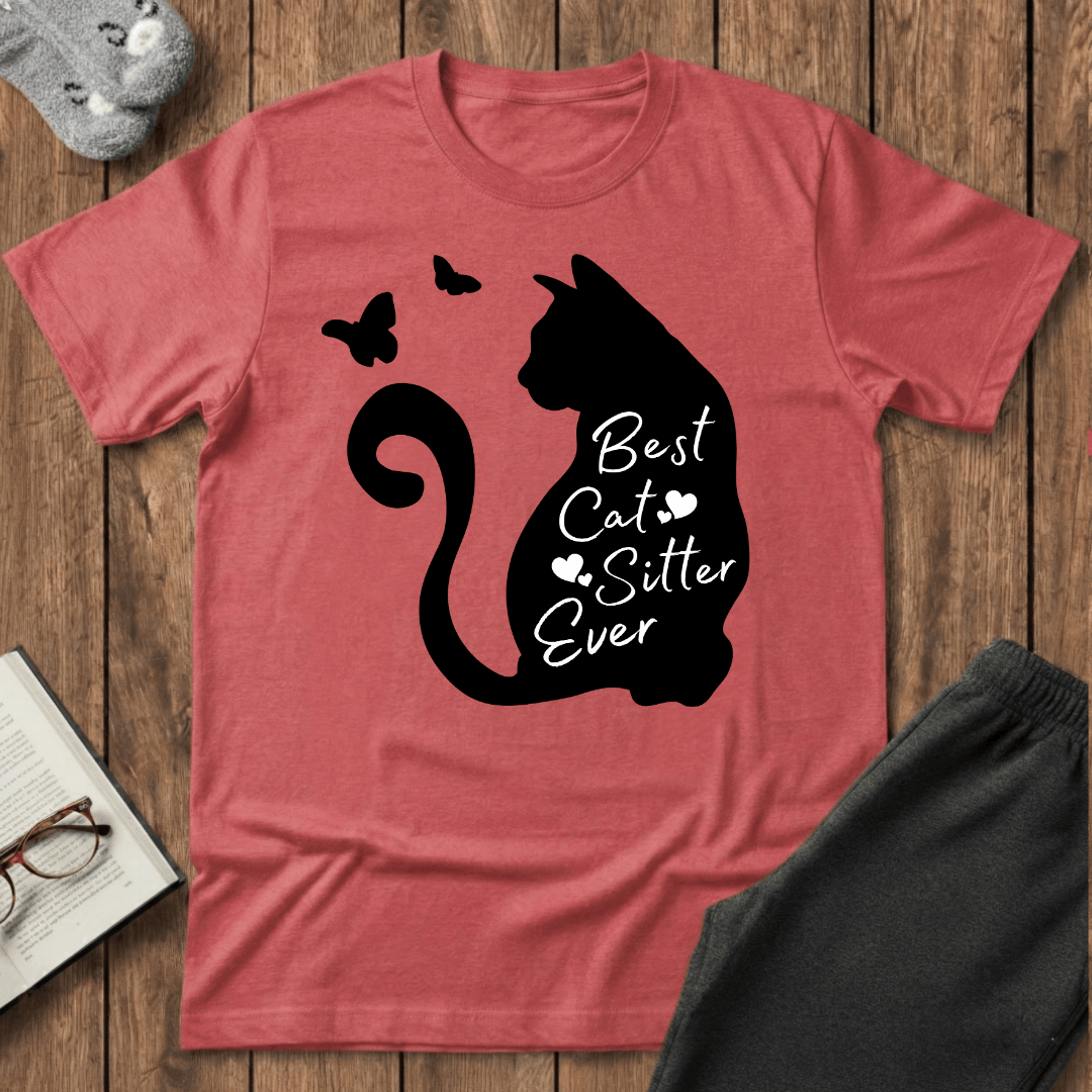 Best Cat Sitter Ever Silhouette T-Shirt