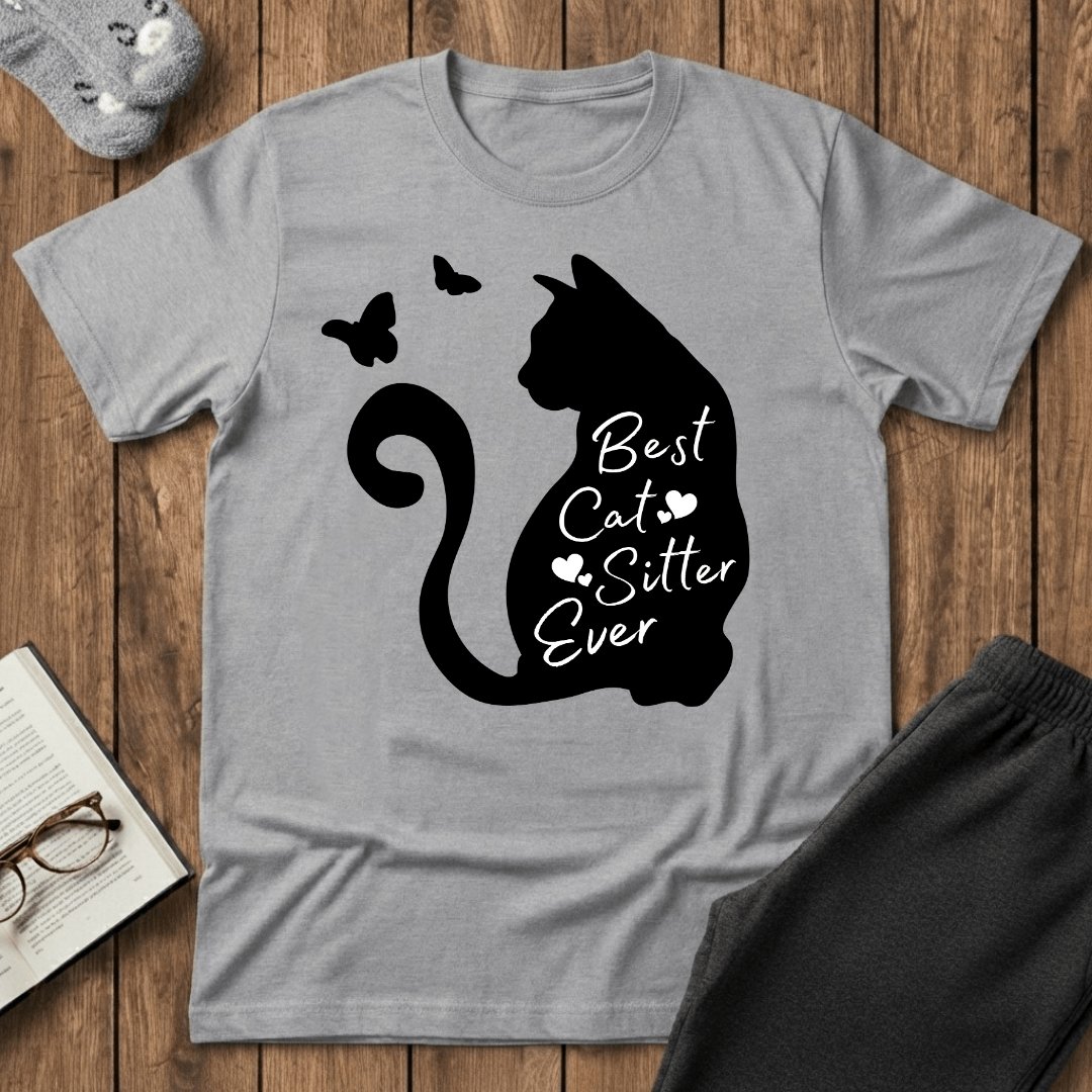 Best Cat Sitter Ever Silhouette T-Shirt