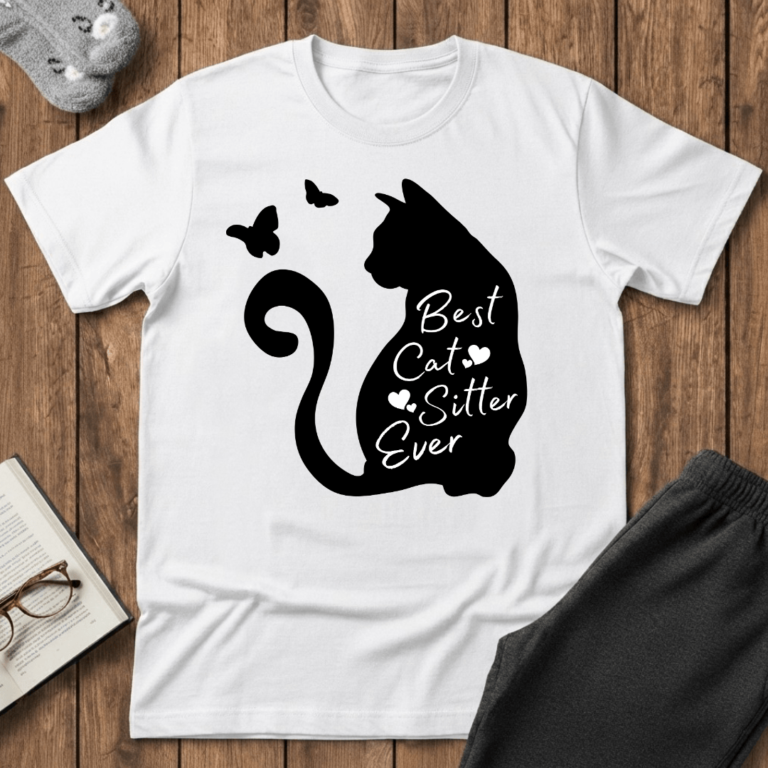 Best Cat Sitter Ever Silhouette T-Shirt