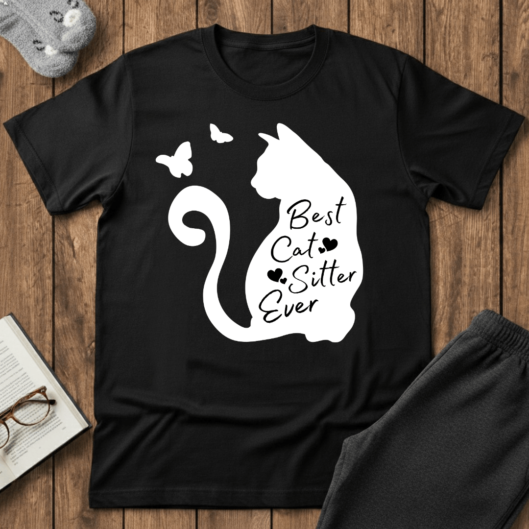 Best Cat Sitter Ever Silhouette T-Shirt