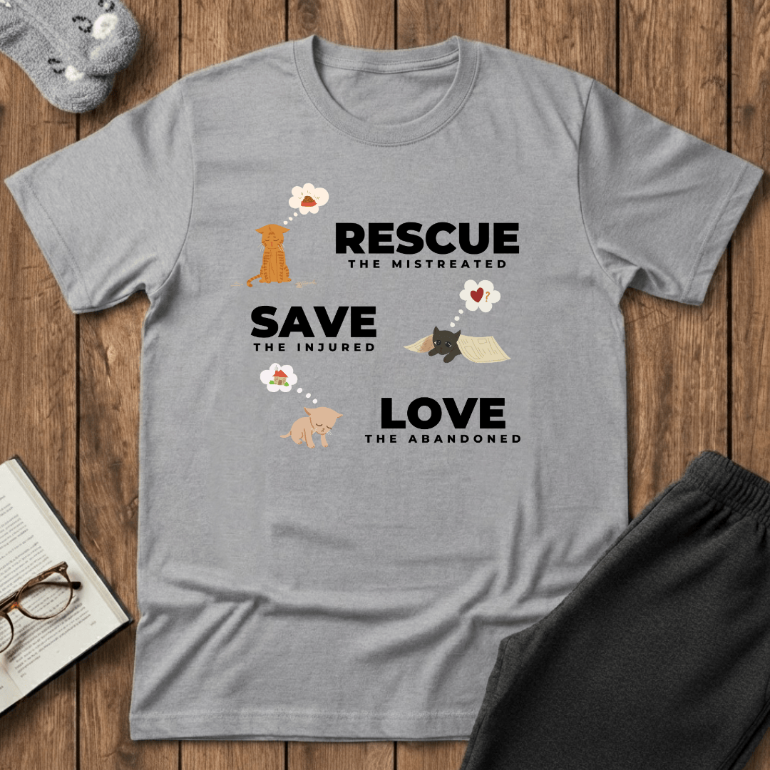 Rescue Save Love Cats T-Shirt