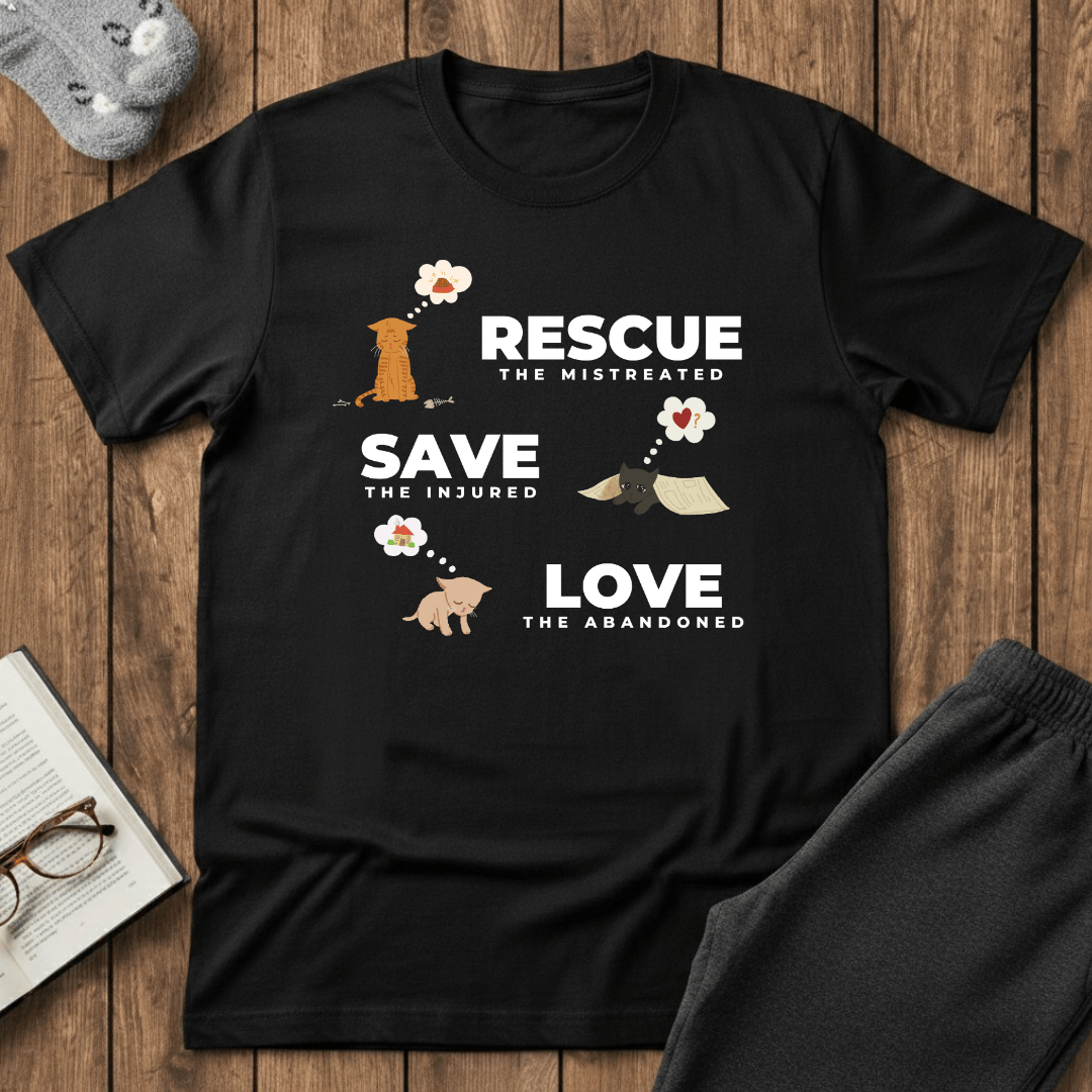 Rescue Save Love Cats T-Shirt