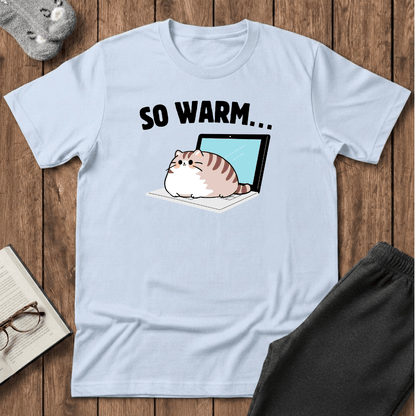 So Warm Laptop Cat T-Shirt