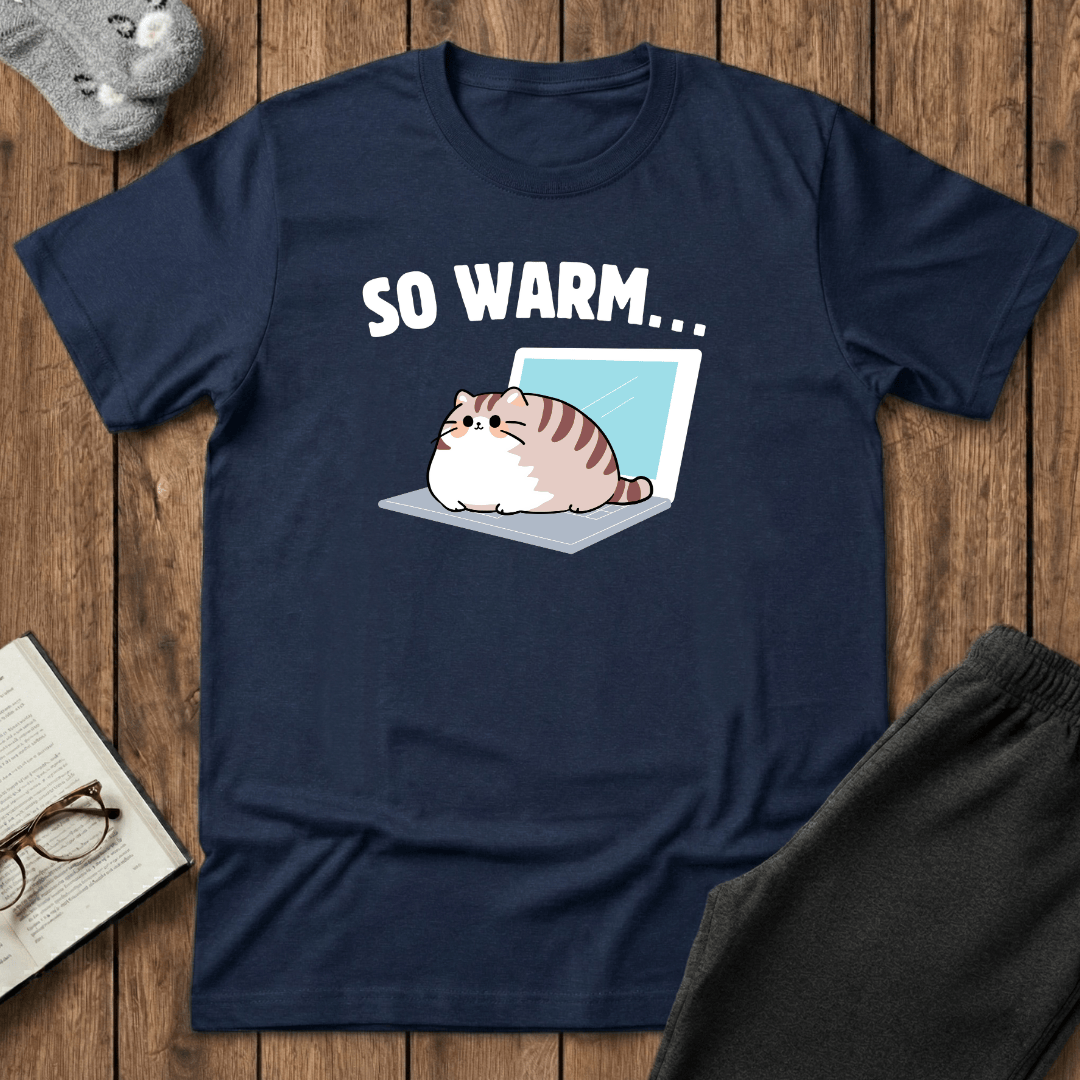 So Warm Laptop Cat T-Shirt