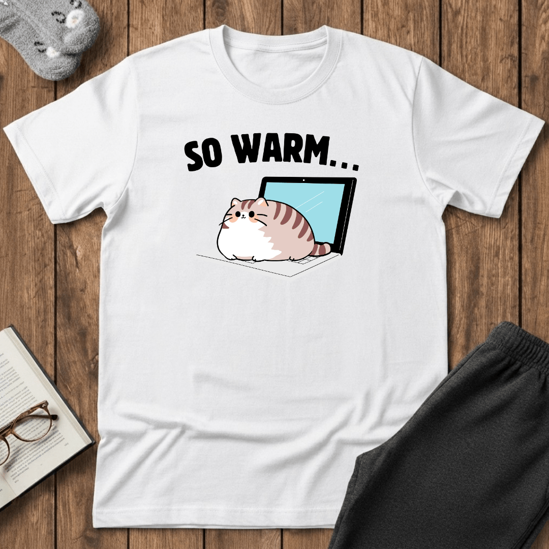 So Warm Laptop Cat T-Shirt
