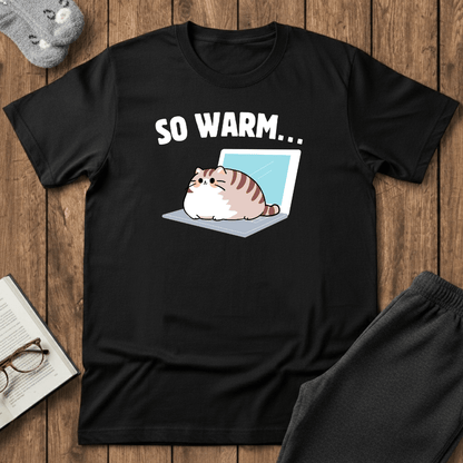 So Warm Laptop Cat T-Shirt