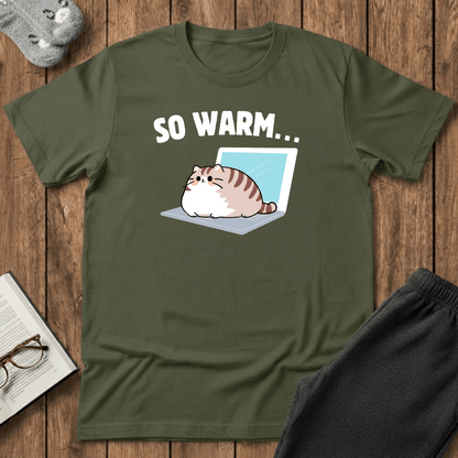So Warm Laptop Cat T-Shirt