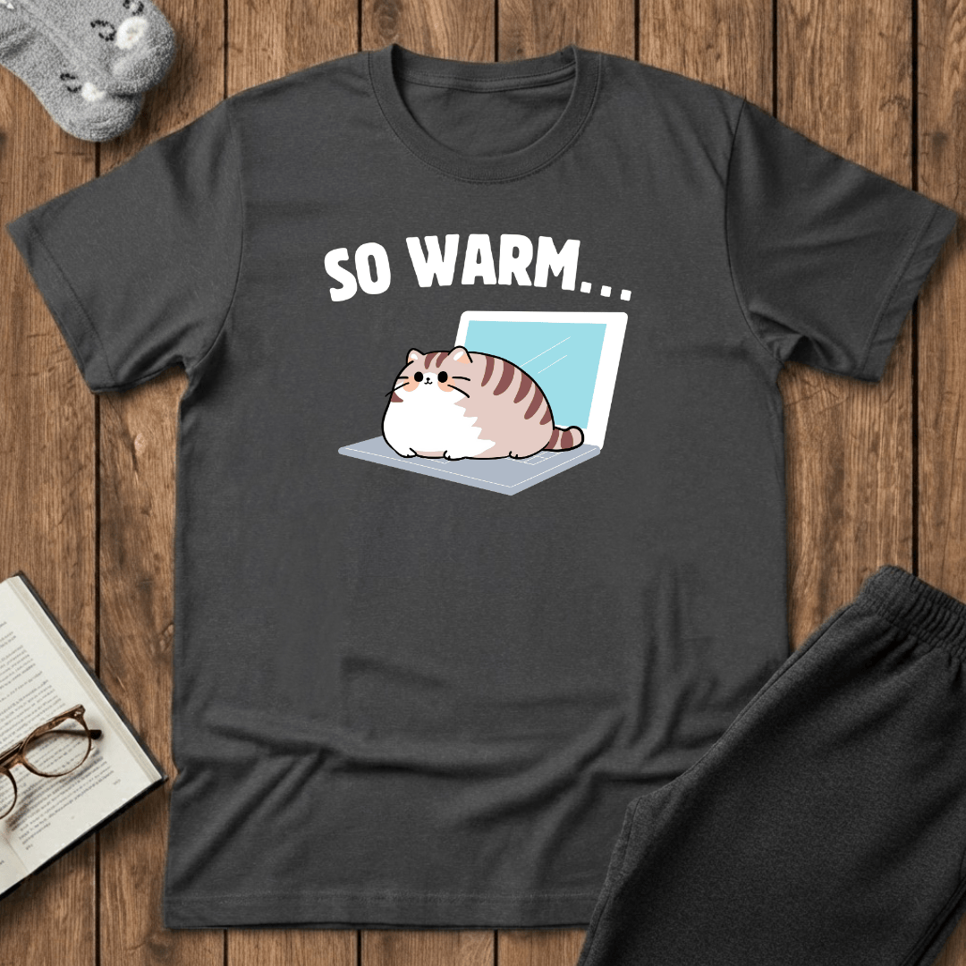So Warm Laptop Cat T-Shirt