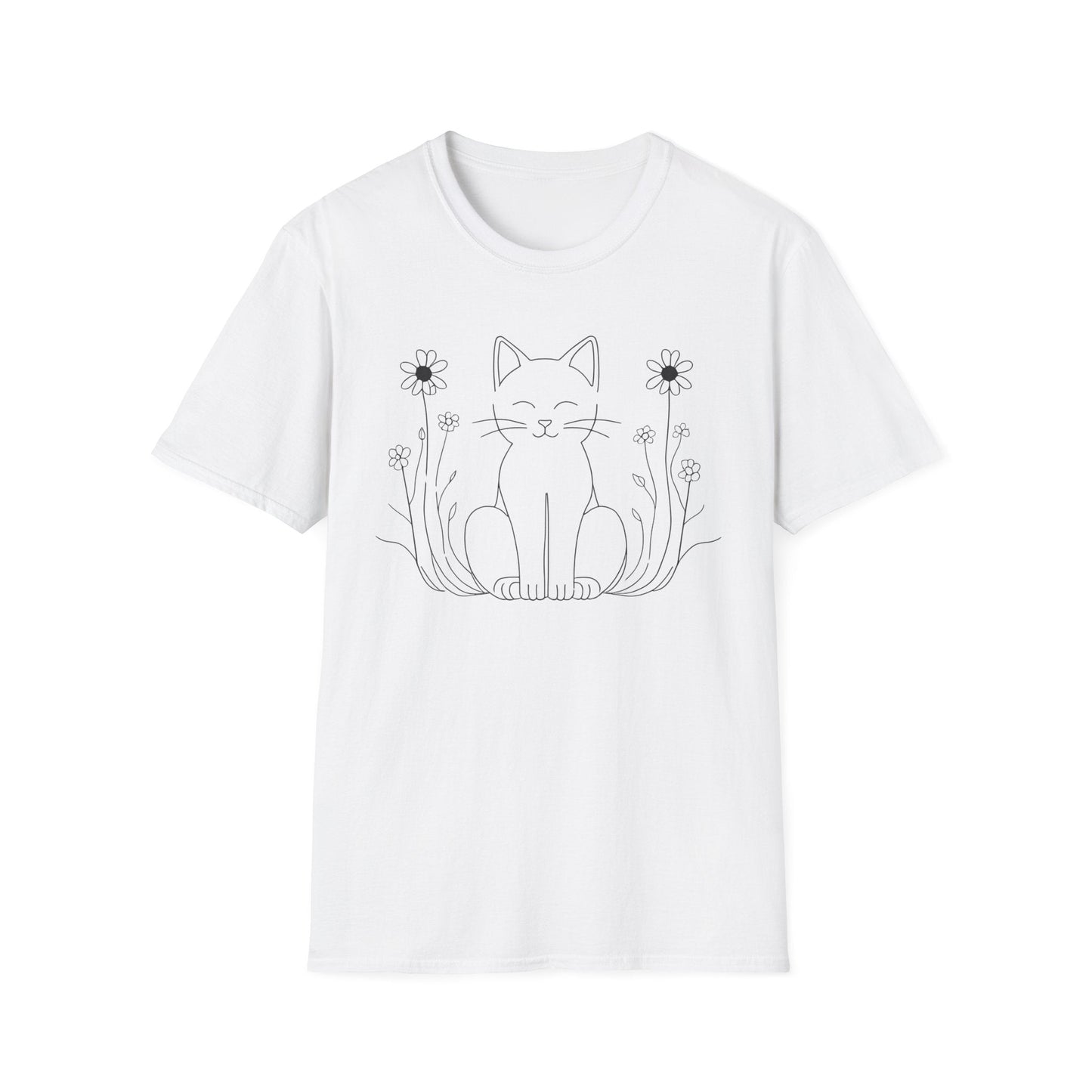Peaceful Kitty in Wildflowers T-Shirt