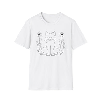 Peaceful Kitty in Wildflowers T-Shirt