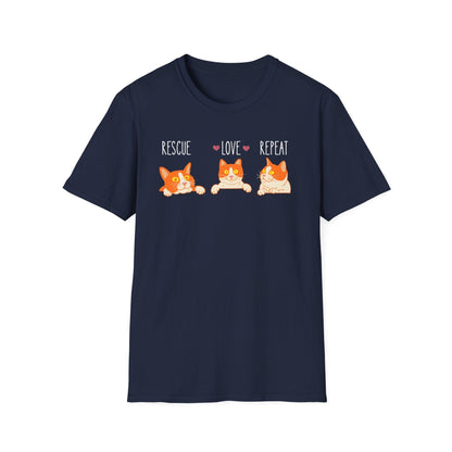 Rescue Love Repeat Cats T-Shirt