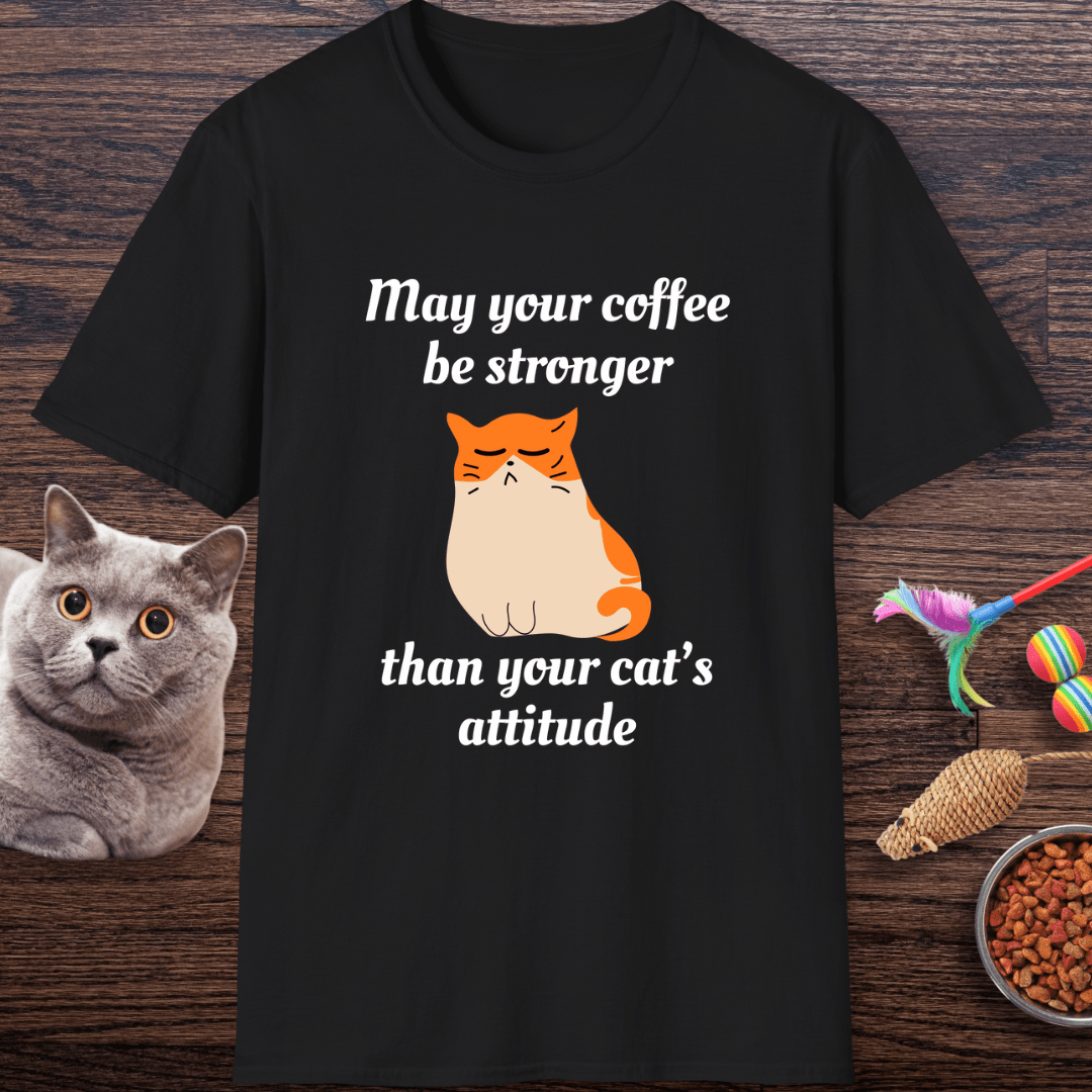 Strong Coffee, Sassy Cat T-Shirt