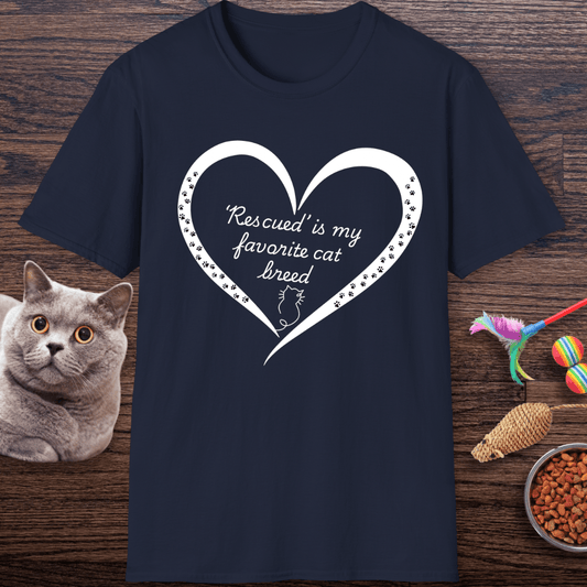 ‘Rescued’ Is My Favorite Cat Breed T-Shirt