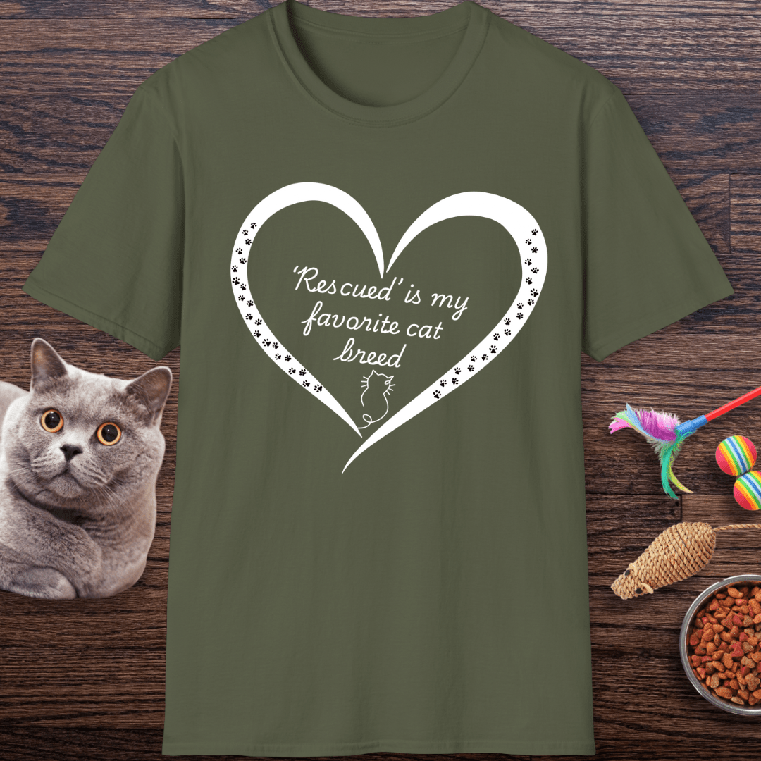 ‘Rescued’ Is My Favorite Cat Breed T-Shirt