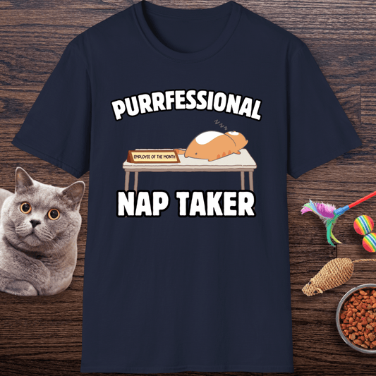 Purrfessional Nap Taker Cat T-Shirt